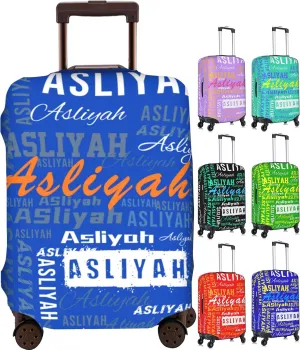 Custom Luggage Cover Personalized Suitcase Cover Add Your Name Photo Text Logo Double Sided Design Customized Elastic Protector Washable luggage cover protector for Travel（S-XL） (Name, XL)