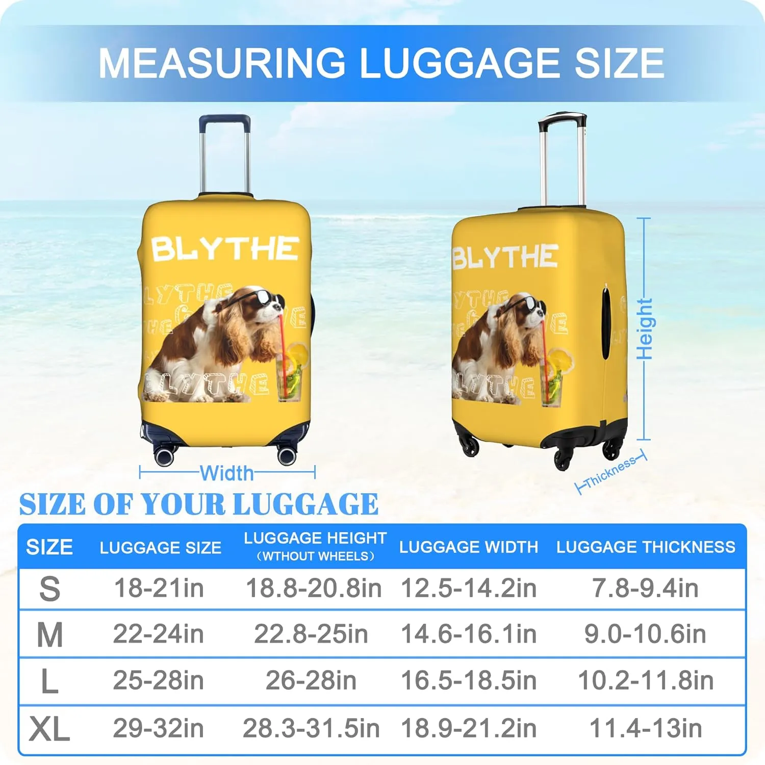 Custom Luggage Cover Personalized Suitcase Cover Add Your Name Photo Text Logo Double Sided Design Customized Elastic Protector Washable luggage cover protector for Travel（S-XL） (White, XL)