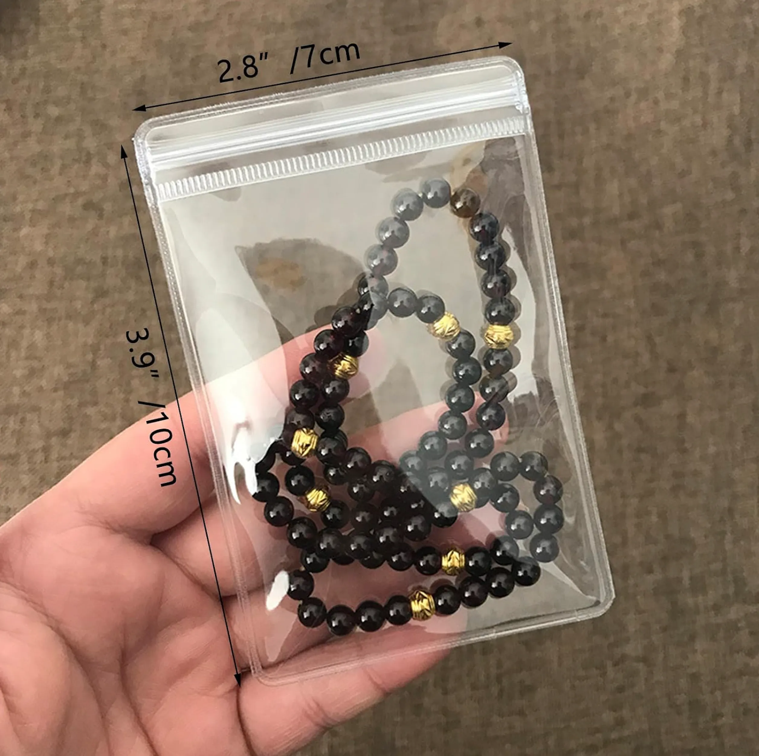 Custom Small Plastic Bags, 100 Pcs Mini Baggies, Clear Plastic Jewelry Zip Bags, Thick Self Sealing OPP Bags, Clear Zip lock Bags, Resealable Poly Bags for Pill, Beads, Screws, Packaging