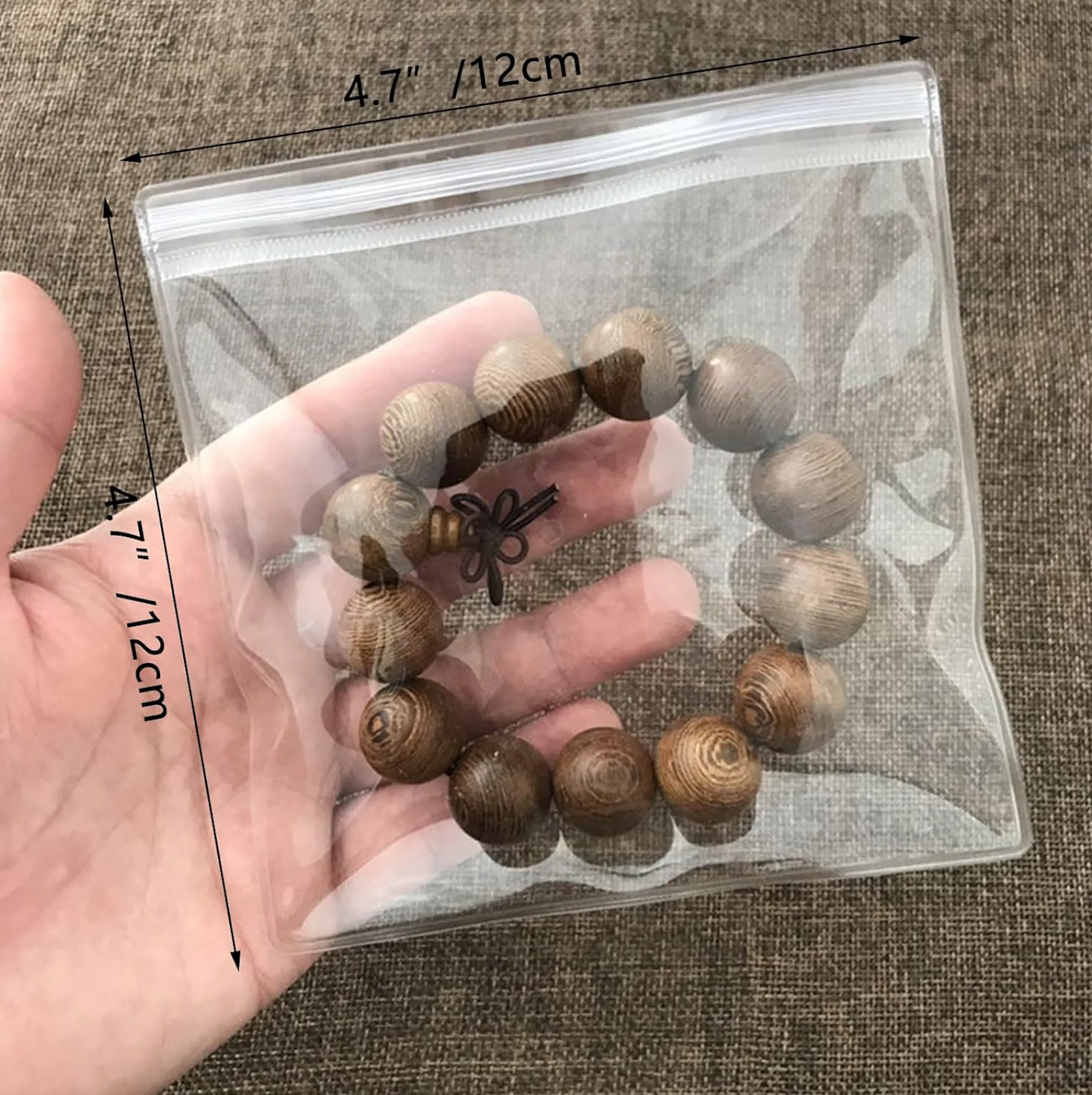 Custom Small Plastic Bags, 100 Pcs Mini Baggies, Clear Plastic Jewelry Zip Bags, Thick Self Sealing OPP Bags, Clear Zip lock Bags, Resealable Poly Bags for Pill, Beads, Screws, Packaging
