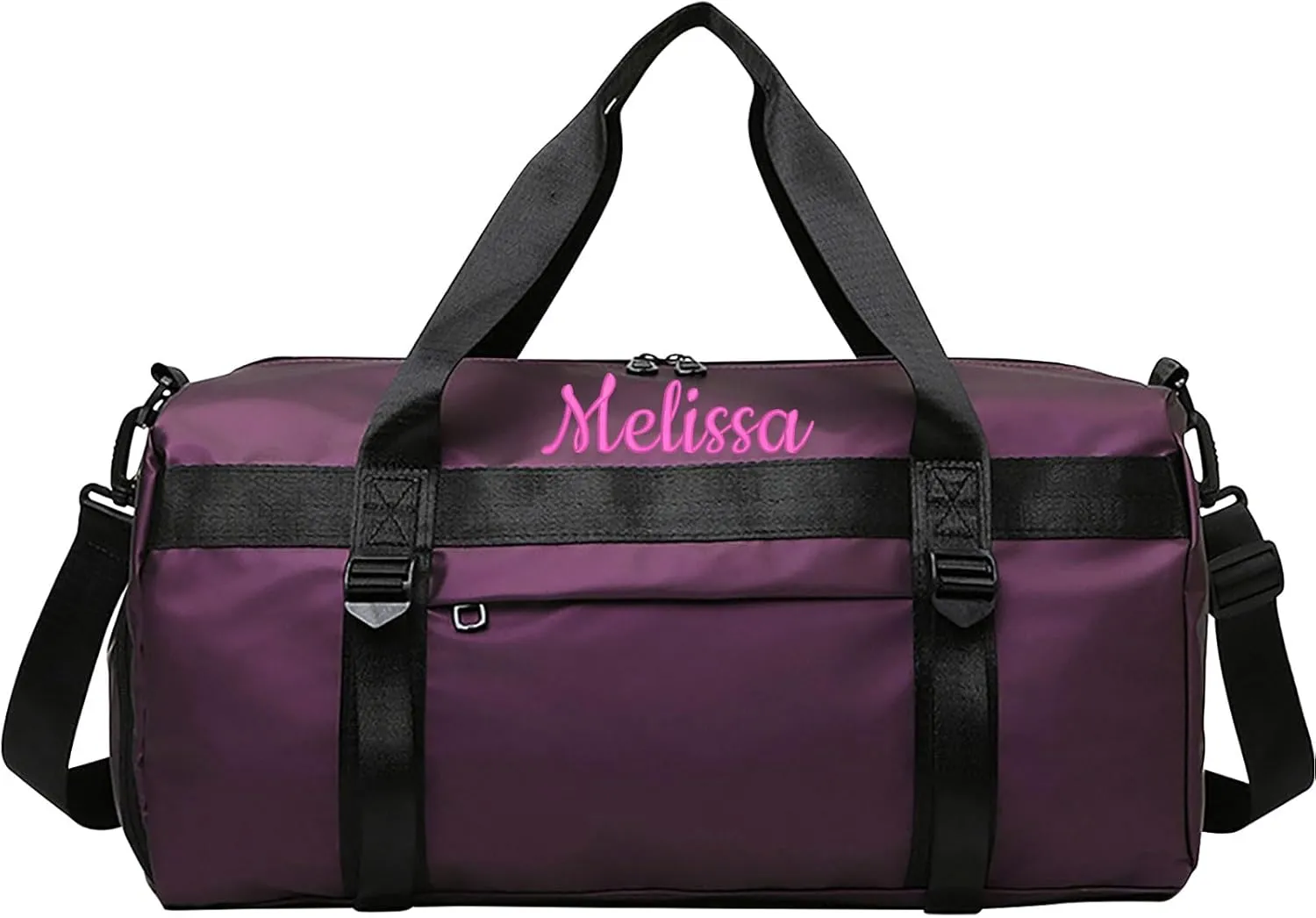 Customized Embroidered Text Fitness Duffel Bag, Personalized Waterproof Travel Duffel Bag with Shoe Compartment and Wet and Dry Separation, Suitable for Overnight, Fitness, Travel