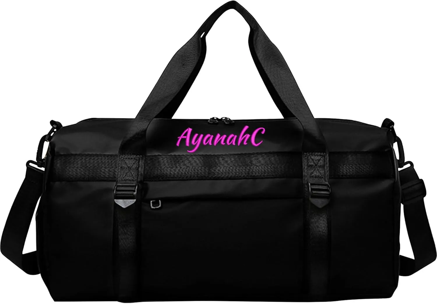 Customized Embroidered Text Fitness Duffel Bag, Personalized Waterproof Travel Duffel Bag with Shoe Compartment and Wet and Dry Separation, Suitable for Overnight, Fitness, Travel