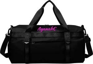Customized Embroidered Text Fitness Duffel Bag, Personalized Waterproof Travel Duffel Bag with Shoe Compartment and Wet and Dry Separation, Suitable for Overnight, Fitness, Travel