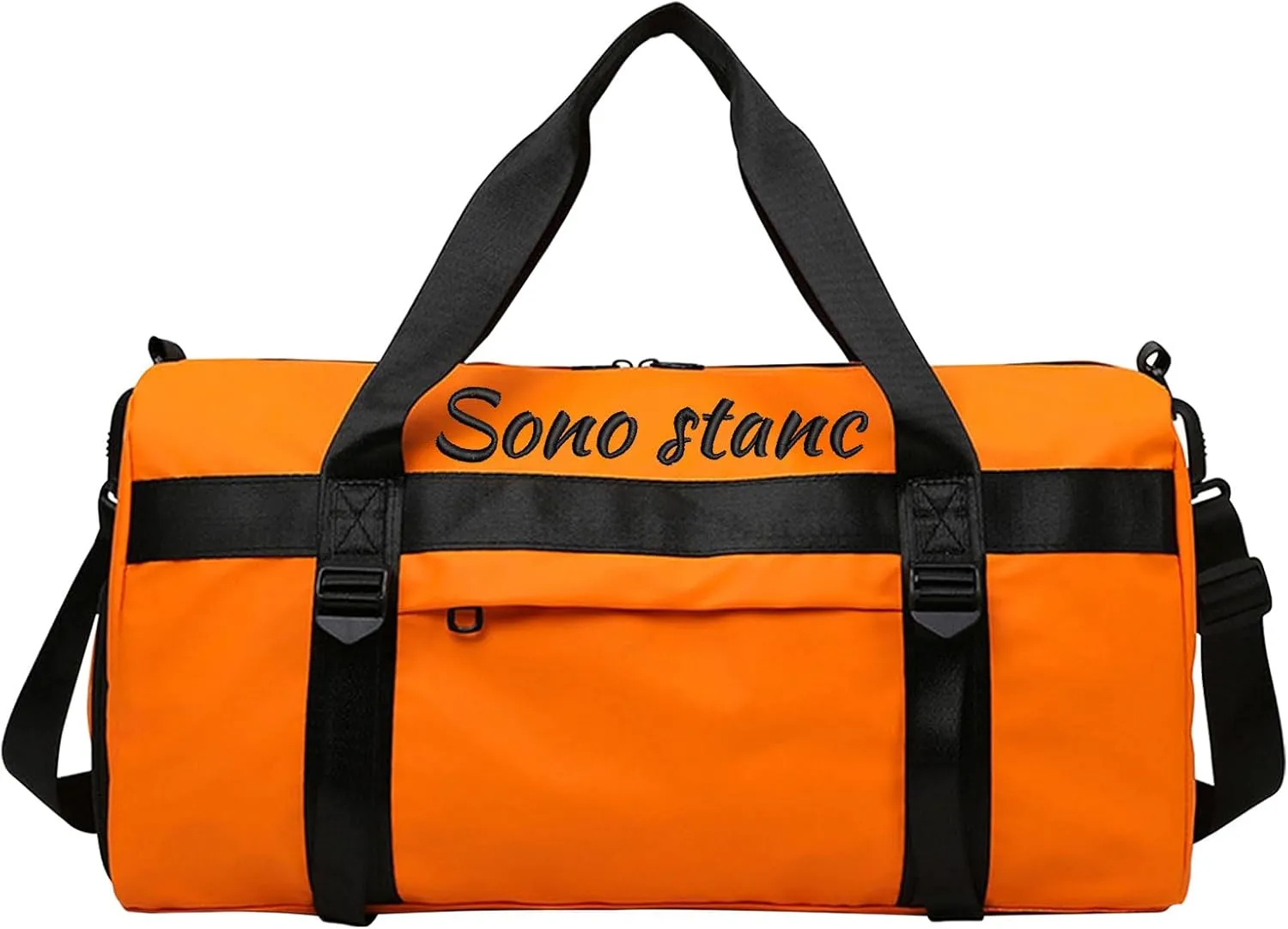 Customized Fitness Duffel Bag with Personalized Embroidered Name Text, Weekend Overnight Travel Bag with Shoulder Straps, Yoga Mat Hanging, Wet and Dry Separation, Suitable for Women and Men