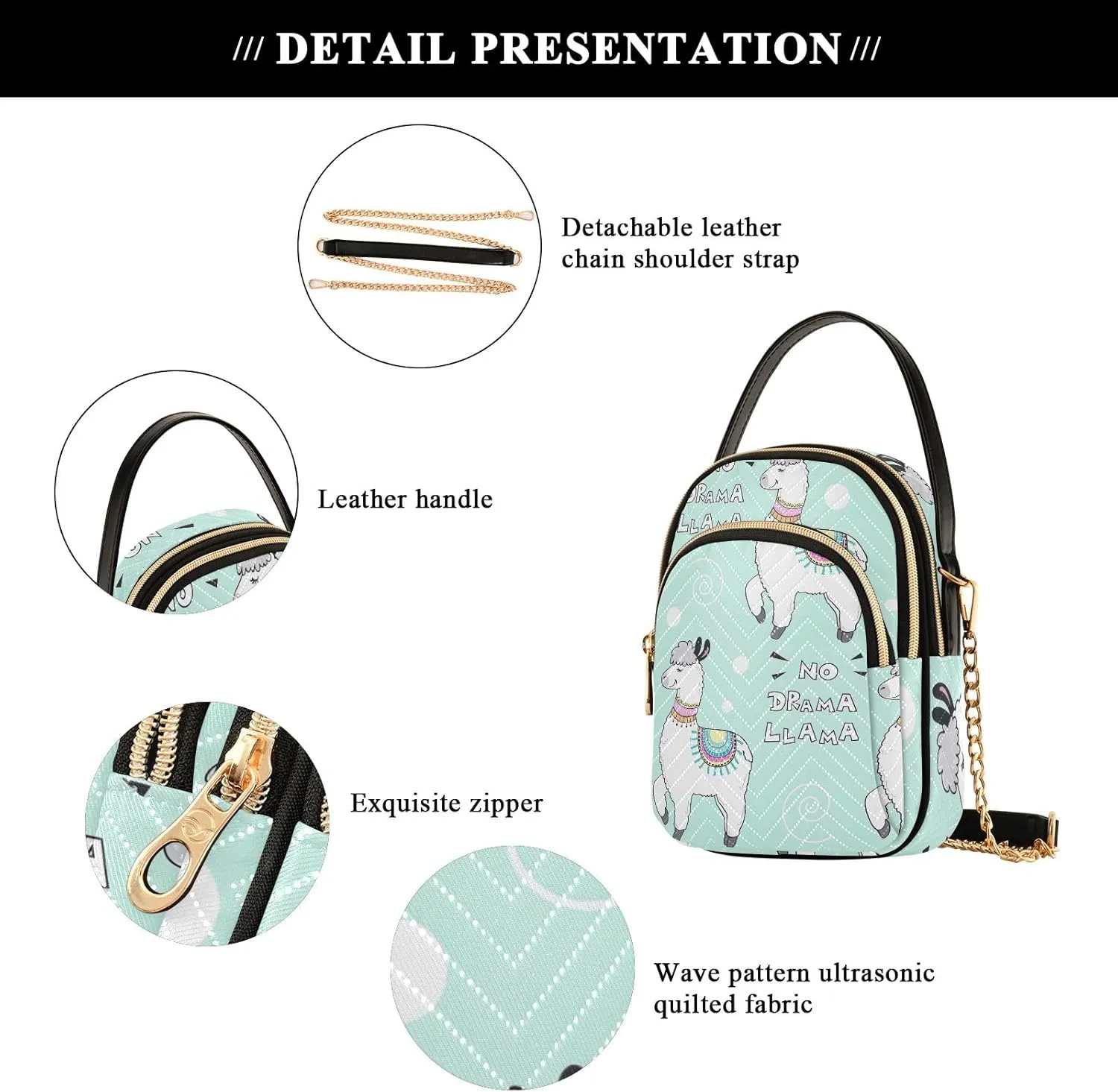 Cute Cow Sunflowers Plaid Quilted Crossbody Purse Crossbody Travel Bags for Women