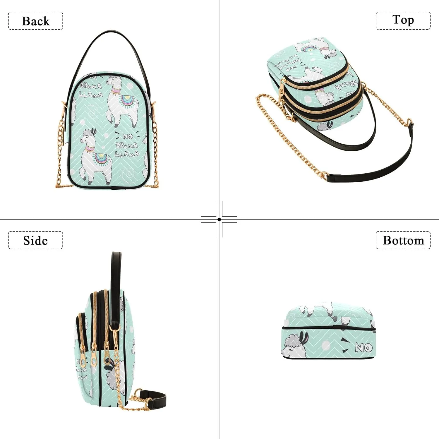 Cute Cow Sunflowers Plaid Quilted Crossbody Purse Crossbody Travel Bags for Women