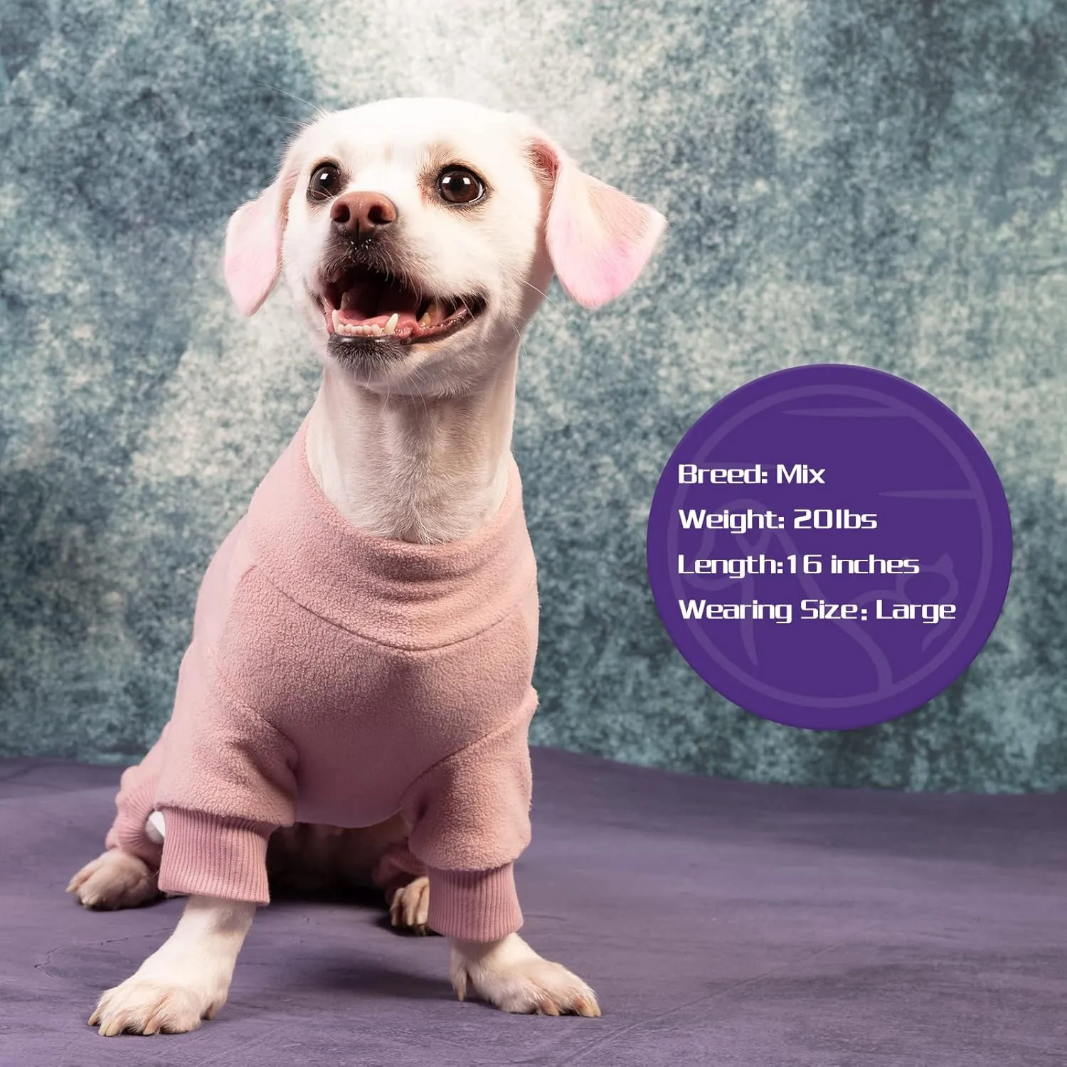 cyeollo Dog Pajamas Warm Fleece Coat Pjs Thermal Sweater Dog Onesie Stretchy Winter Doggie Jumpsuit Pet Outfits for Small Dogs, Pink M