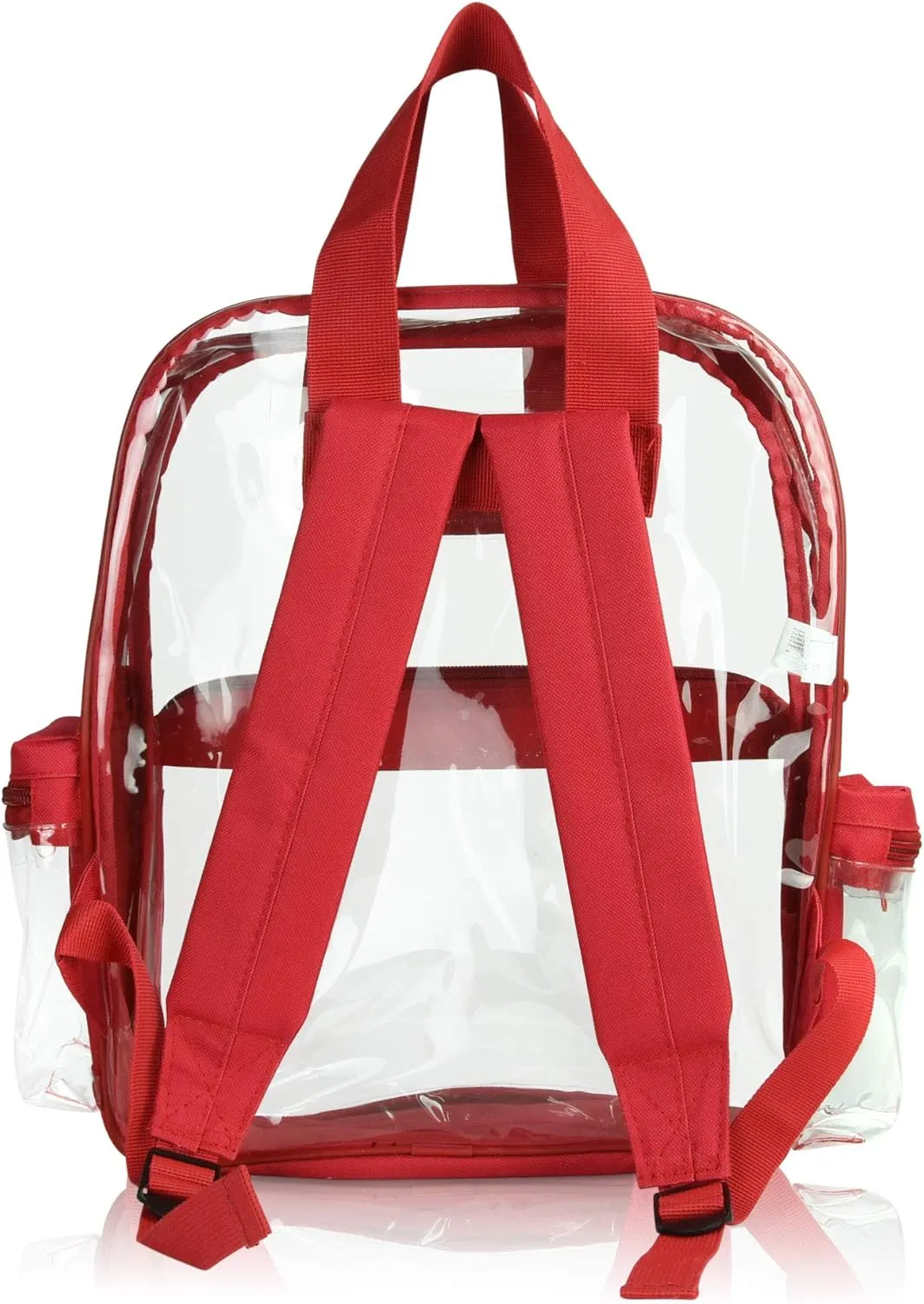 DALIX Clear Backpack Bags Smooth Plastic in Red