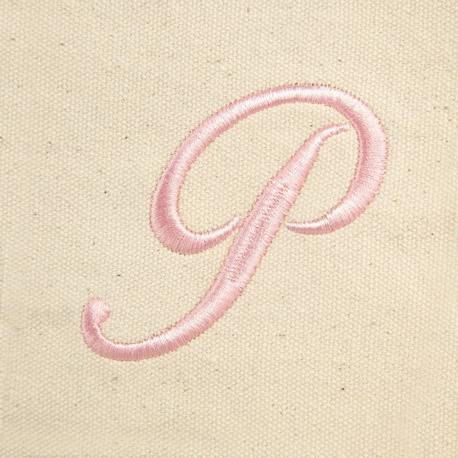 DALIX Women's Cotton Canvas Tote Bag Large Shoulder Bags Pink Monogram A - Z