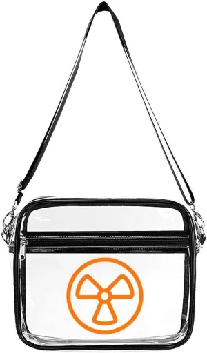 Dangerous Nuclear Radiation Large Clear Stadium Bag Clear Mini Messenger Bags with 2 Compartments Crossbody Bag