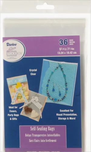 Darice Clear Self Sealing Bags: 5.25 x 7.25 inches, 4 mil Thick, 36pcs