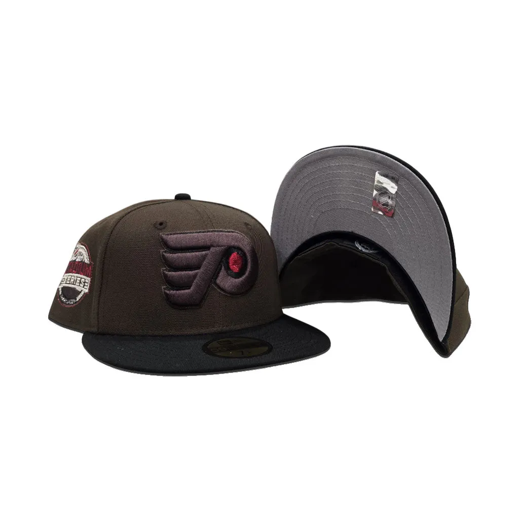 Dark Brown Philadelphia Flyers Black Visor Gray Bottom 2017 Stadium Series Side Patch New Era 59Fifty Fitted