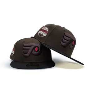 Dark Brown Philadelphia Flyers Black Visor Gray Bottom 2017 Stadium Series Side Patch New Era 59Fifty Fitted