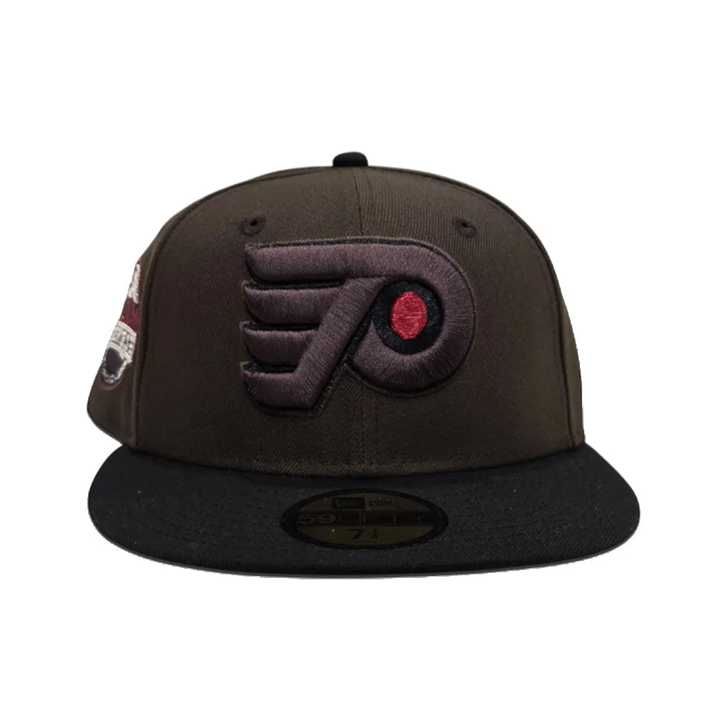Dark Brown Philadelphia Flyers Black Visor Gray Bottom 2017 Stadium Series Side Patch New Era 59Fifty Fitted