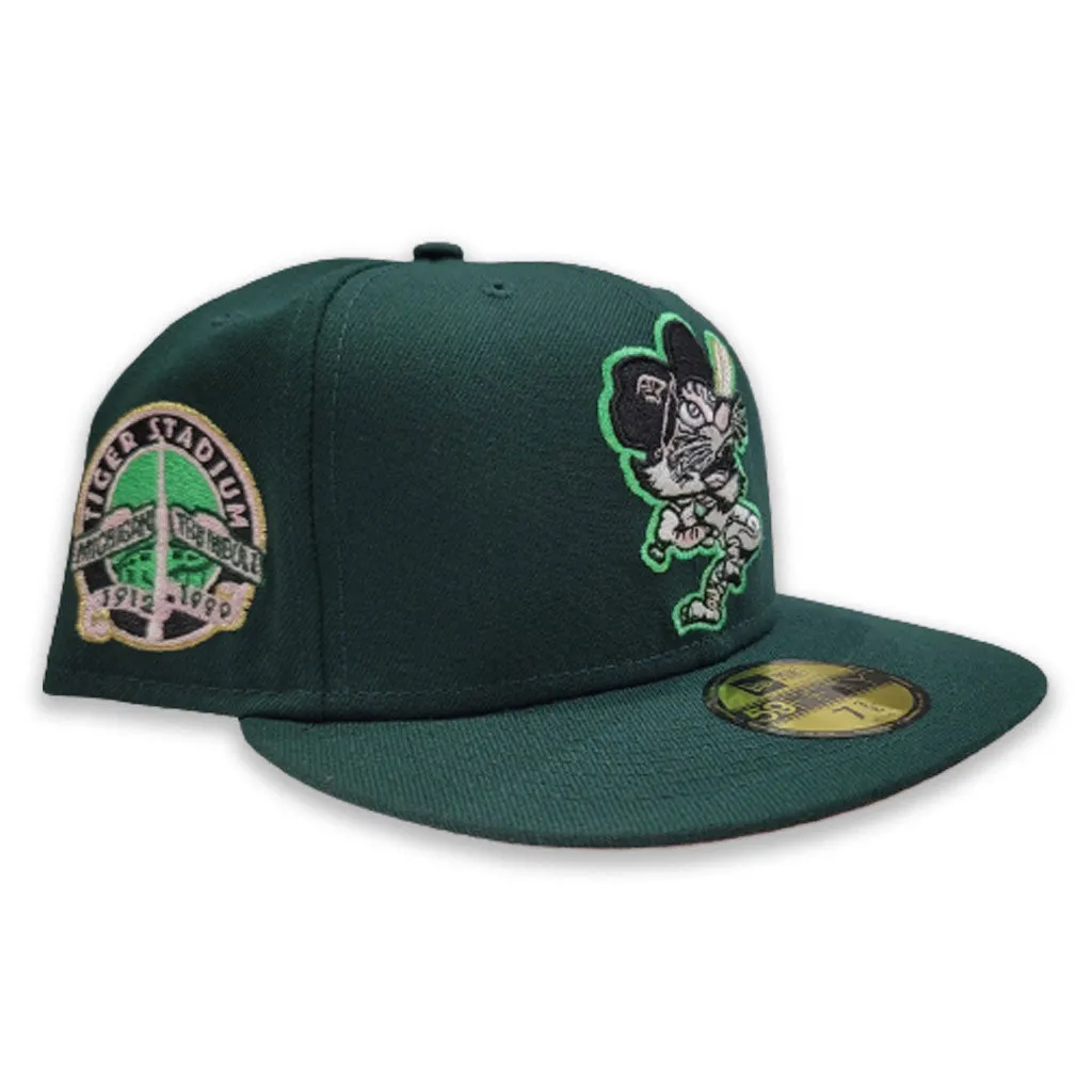dark Green Detroit Tigers Pink Bottom Tiger Stadium Side Patch New Era 59Fifty Fitted