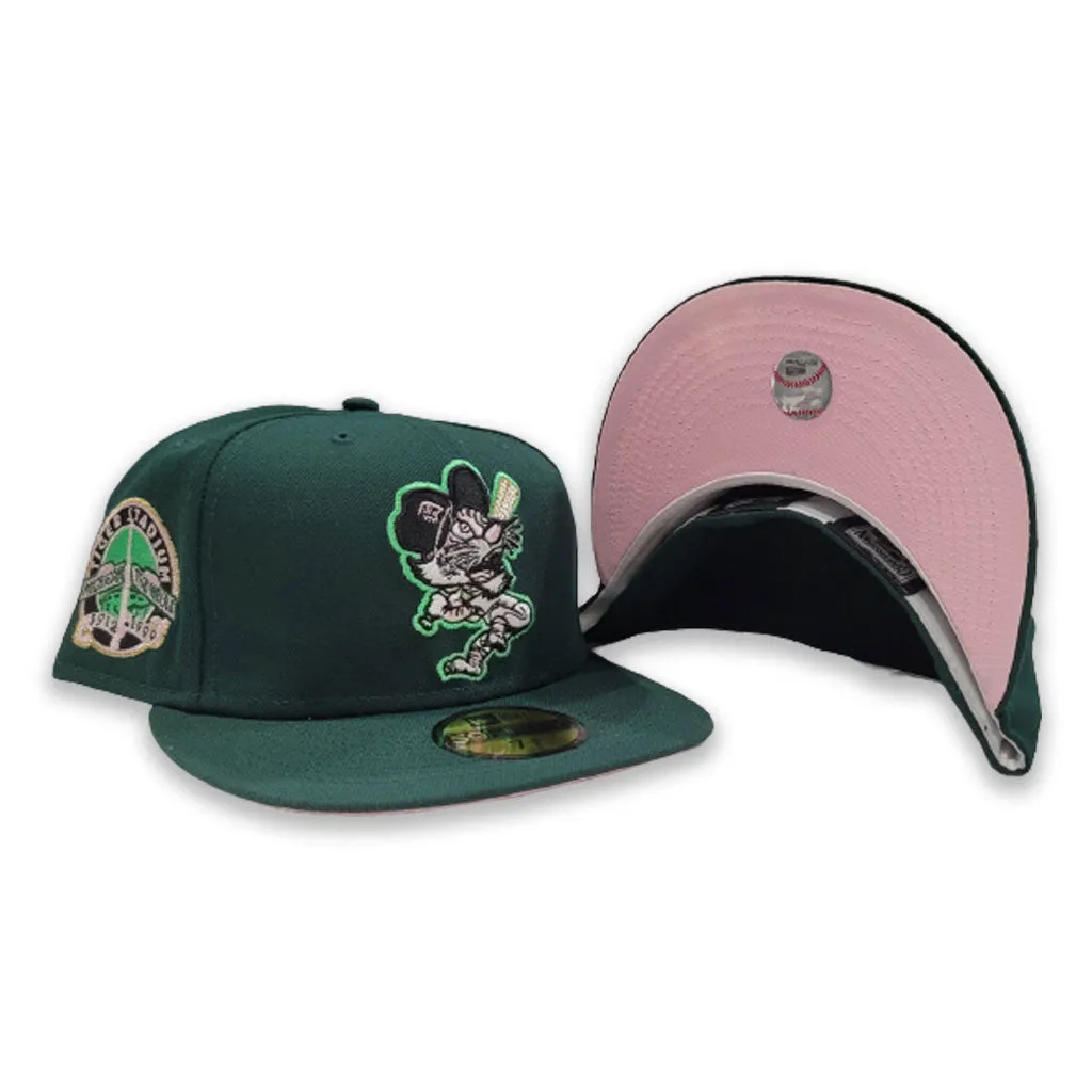 dark Green Detroit Tigers Pink Bottom Tiger Stadium Side Patch New Era 59Fifty Fitted