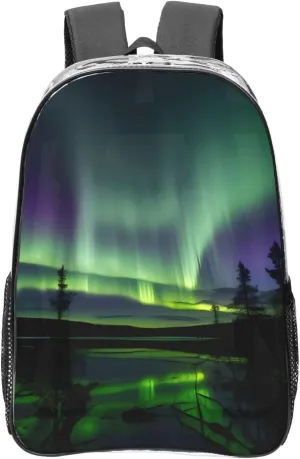Dark Northern Lights print Clear Backpack for Stadium Events, Small Clear Backpack for Concert Festival Sports