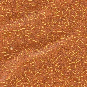 DB 681, Semi Matte Silver Lined Dyed Orange - Miyuki Delica Beads - Size 11 - 5 grams - Japanese Cylinder Seed Beads - Retail & Wholesale