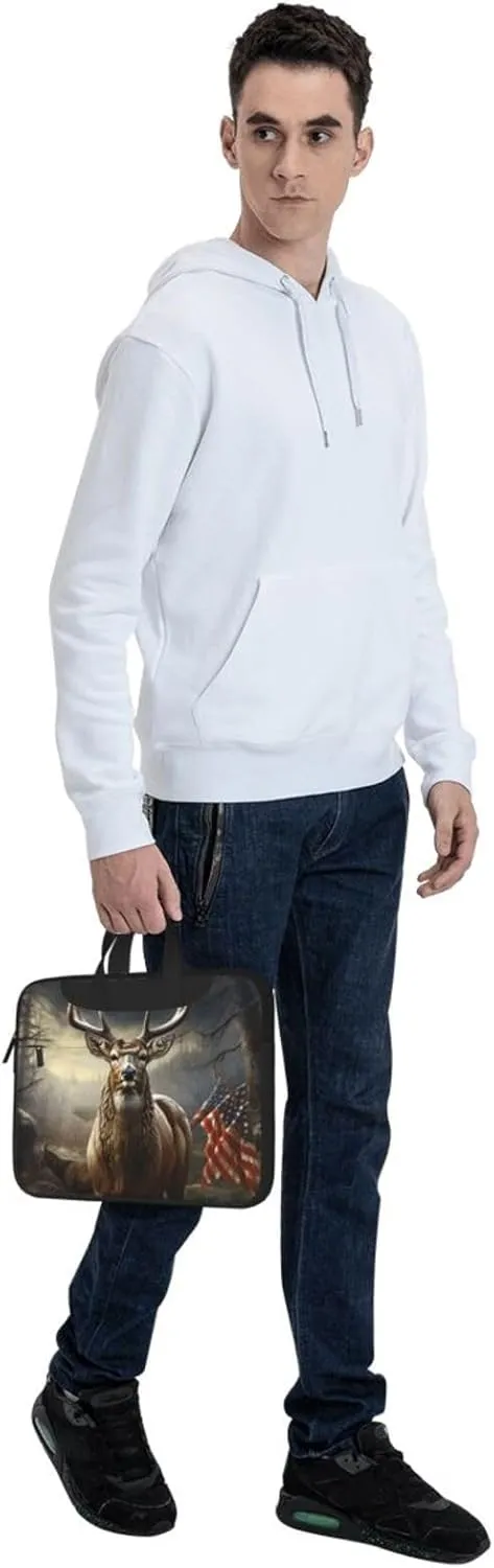 Deer Hunting Season Laptop Tote Bag for Men Women Laptop Sleeve Shoulder Briefcase Messenger Computer Bag