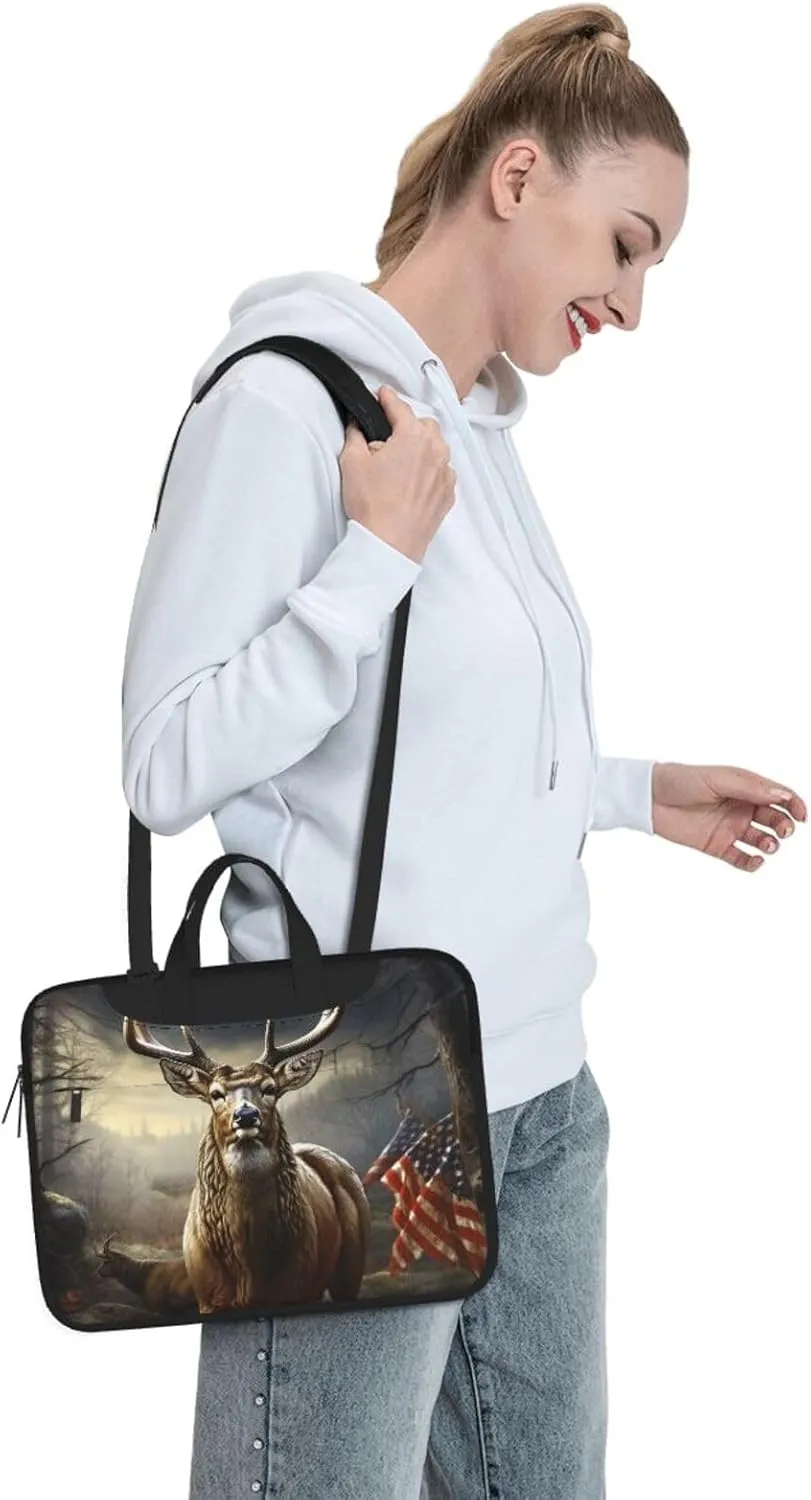 Deer Hunting Season Laptop Tote Bag for Men Women Laptop Sleeve Shoulder Briefcase Messenger Computer Bag