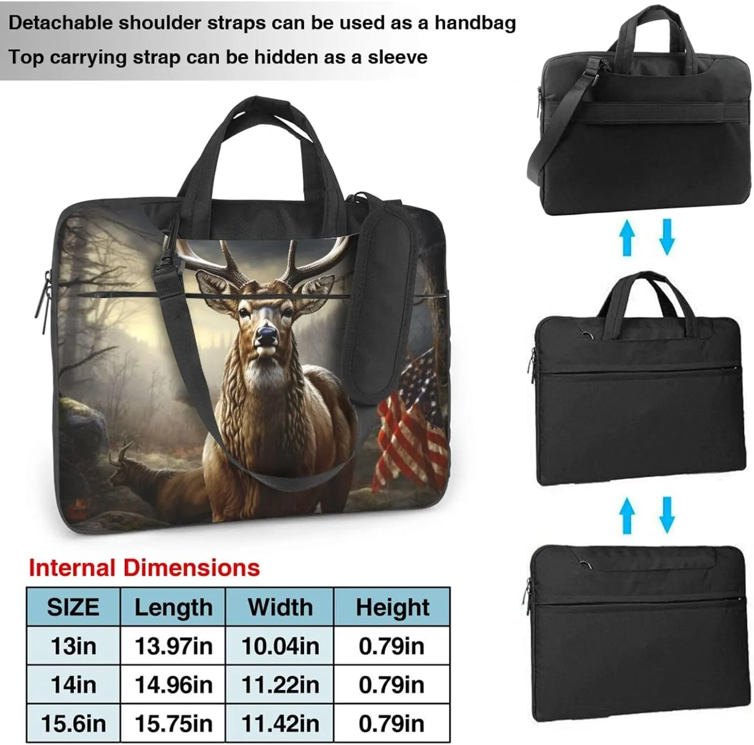 Deer Hunting Season Laptop Tote Bag for Men Women Laptop Sleeve Shoulder Briefcase Messenger Computer Bag