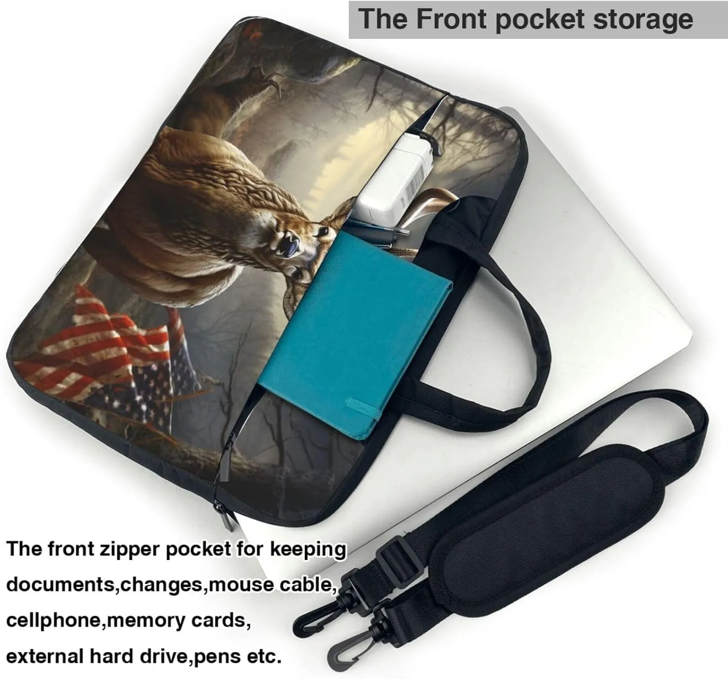 Deer Hunting Season Laptop Tote Bag for Men Women Laptop Sleeve Shoulder Briefcase Messenger Computer Bag