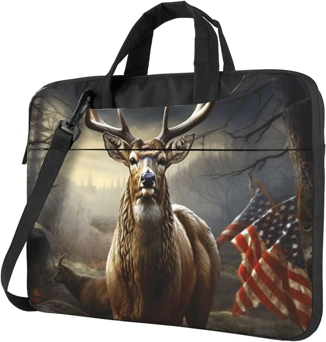 Deer Hunting Season Laptop Tote Bag for Men Women Laptop Sleeve Shoulder Briefcase Messenger Computer Bag