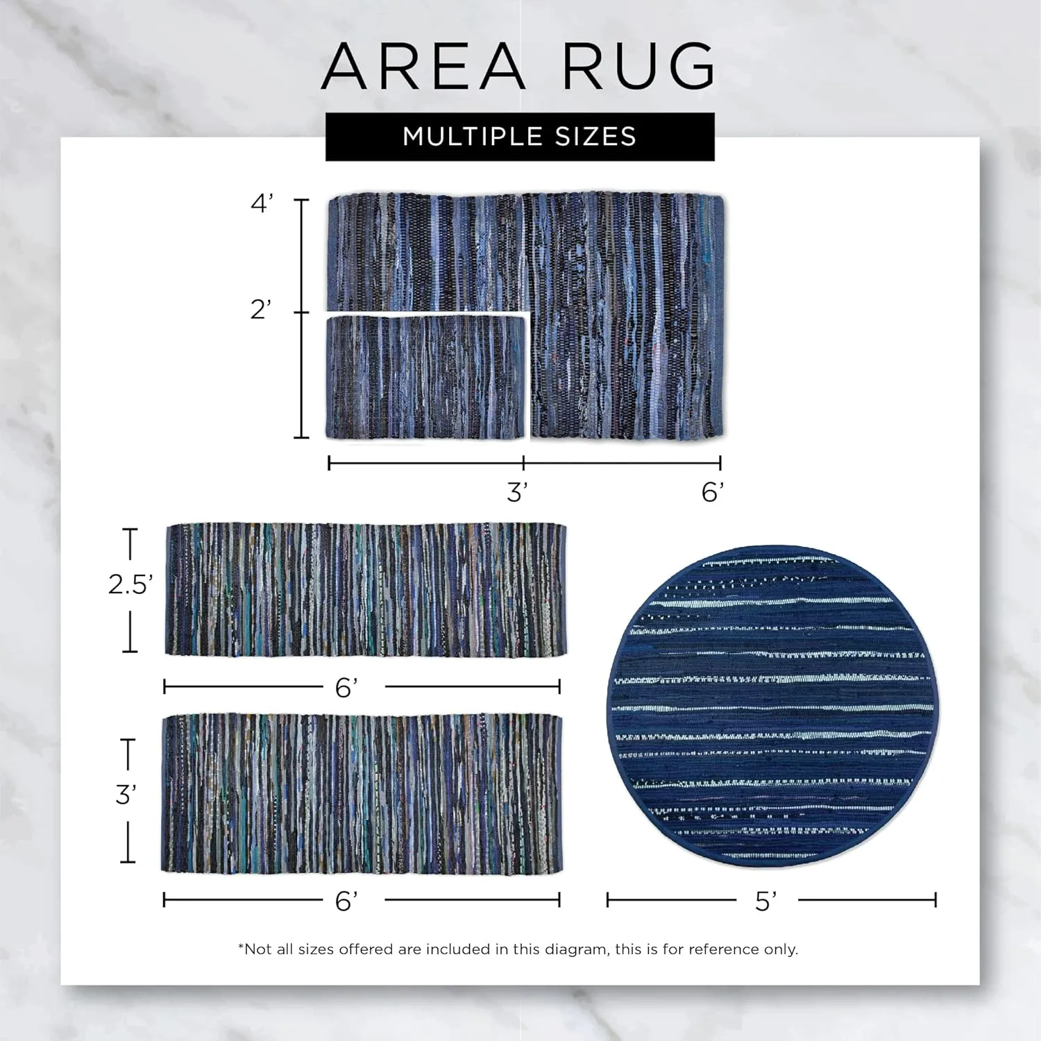 DII Chindi Home Collection Handwoven Multicolor Area Rag Rug, 20x31.5, Mint Green