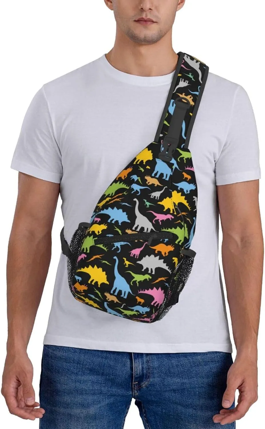 Dinosaur Sling Backpack Chest Bag Crossbody Shoulder Bag Gym Cycling Travel Hiking Daypack For Men Women