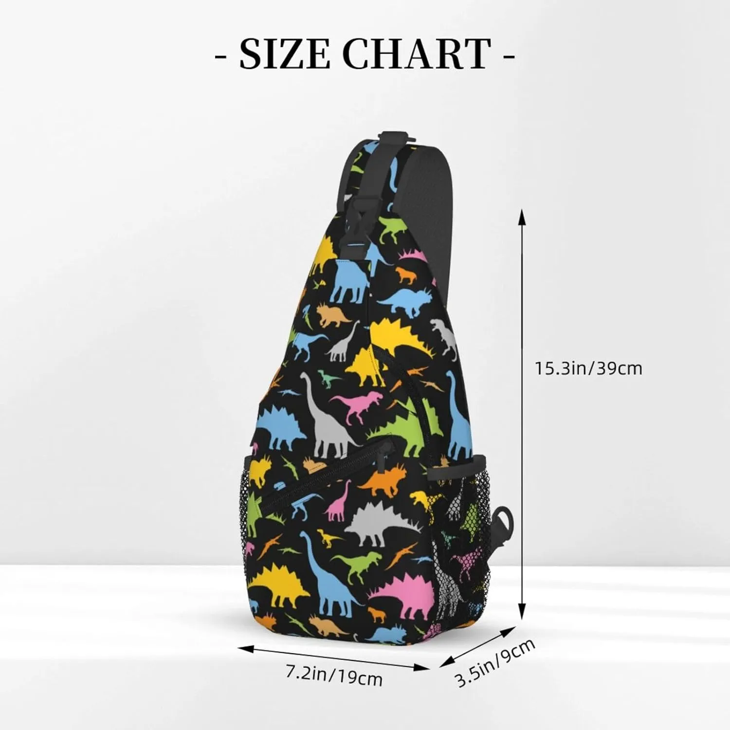 Dinosaur Sling Backpack Chest Bag Crossbody Shoulder Bag Gym Cycling Travel Hiking Daypack For Men Women