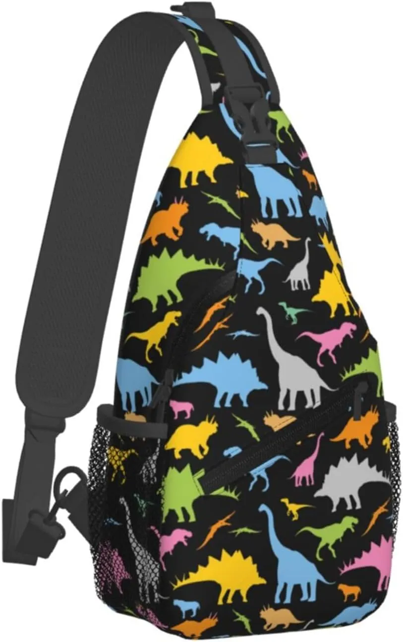 Dinosaur Sling Backpack Chest Bag Crossbody Shoulder Bag Gym Cycling Travel Hiking Daypack For Men Women