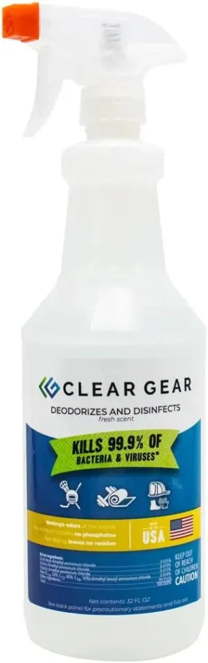 Disinfectant, Cleaner, and Deodorizer For Sports Equipment, Gyms, and Fitness Centers - EPA-Registered, Hospital Grade, Made in USA - 1-Pack of 32 Oz Bottle Disinfecting Spray