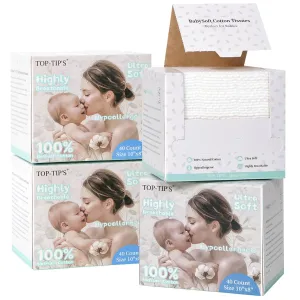 Disposable Face Towel 4 Boxes, 100% Pure Cotton, Soft & Skin Friendly Face Towelettes Disposable, Makeup Remover Dry Wipe for Women Cleansing, Facial Towels Disposable, Facial Wash Cloth Travel