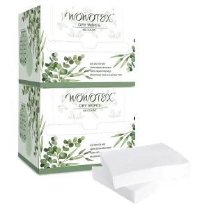 Disposable Face Towel Biodegradable Large Dry Face Wipes 120 Count/2 Box Extra Thick Soft Clean Facial Towels for Sensitive Skin, Makeup Removing, Facial Cleansing, Nursing, Travel, 10"×12"