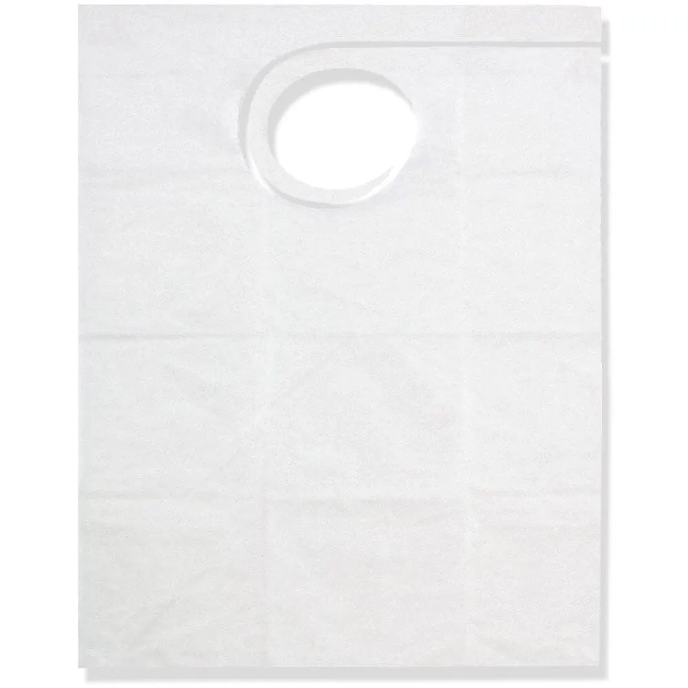 Disposable Makeover Bib - White - 21.5" x 17" / Case of 400