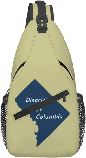 District of Columbia Terrain Map Crossbody Bags For Women Men Chest Backpack Gym Shoulder Bag Travel Outdoor Sports Casual Crossbody Bags