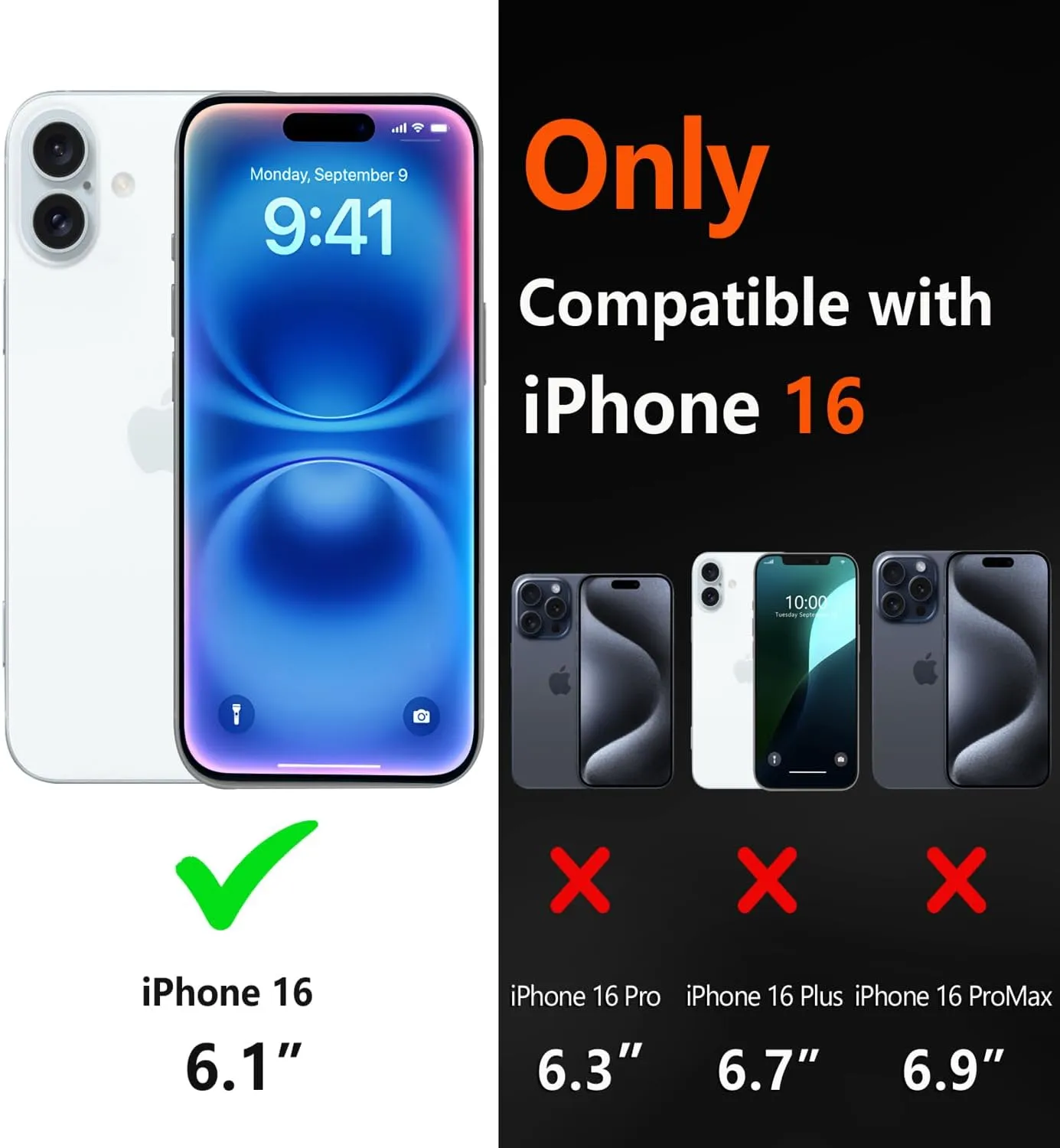 Diverbox for iPhone 16 Case [Shockproof] [Dropproof] [Tempered Glass Screen Protector   Camera Protectors] Heavy Duty Protection Phone Case Cover for Apple iPhone 16 (Clear)