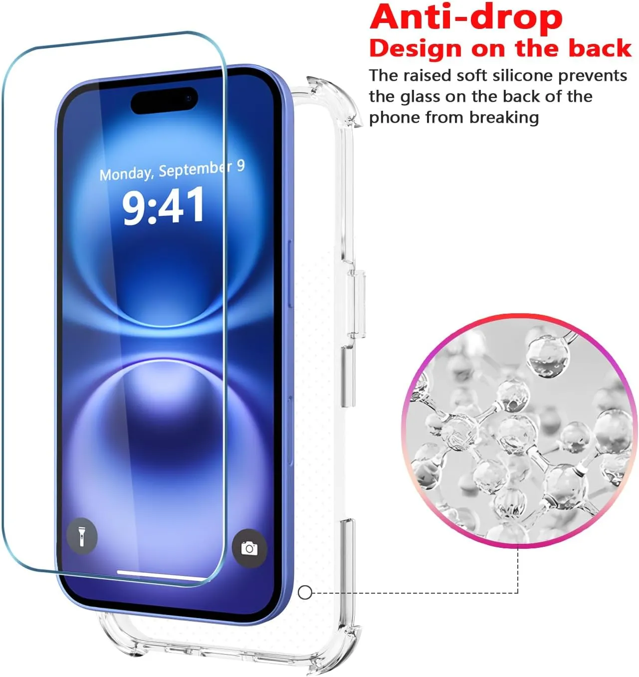 Diverbox for iPhone 16 Case [Shockproof] [Dropproof] [Tempered Glass Screen Protector   Camera Protectors] Heavy Duty Protection Phone Case Cover for Apple iPhone 16 (Clear)