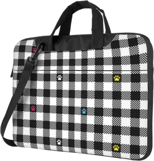 Dog Paw Seamless Pattern Laptop Bag Classic Slim Briefcase Messenger Bag, Spacious, Ergonomic