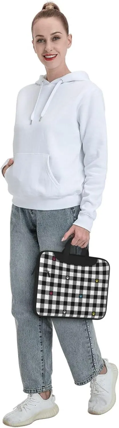 Dog Paw Seamless Pattern Laptop Bag Classic Slim Briefcase Messenger Bag, Spacious, Ergonomic