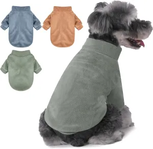 Dog Sweater, 3 Pack Dog Sweaters for Small Dogs Girl Boy, Ultra Soft Warm Puppy Clothes Coat for Winter (Lt Blue Olive Brown, XX-Large)