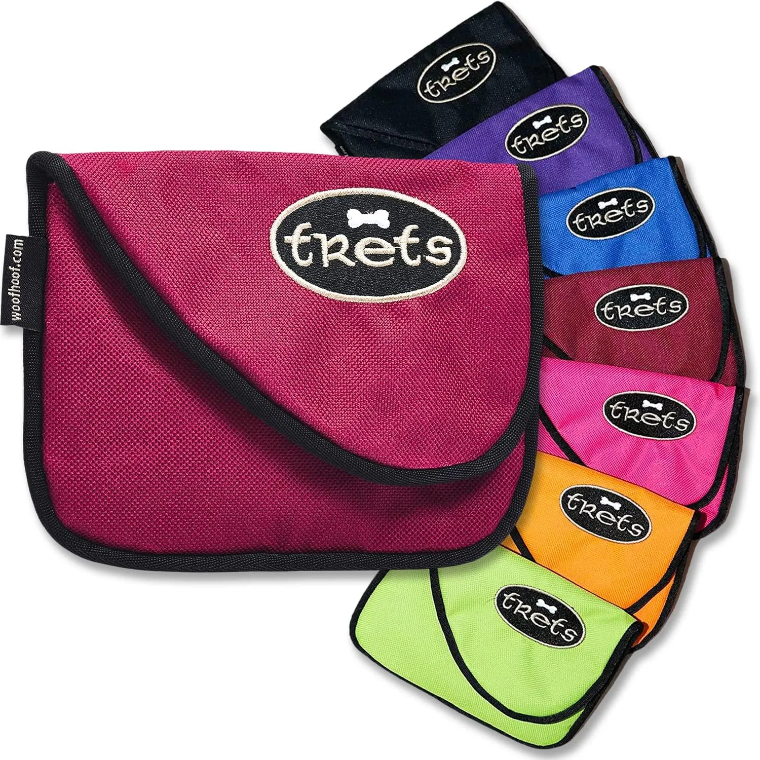 Dog Treat Pouch, Burgundy Training Treat Pouch - Clip On Dog Treat Holder, Innovative No Spill Design, Magnetic Flap, Expandable Gusset, Made of Durable Nylon, Machine Washable