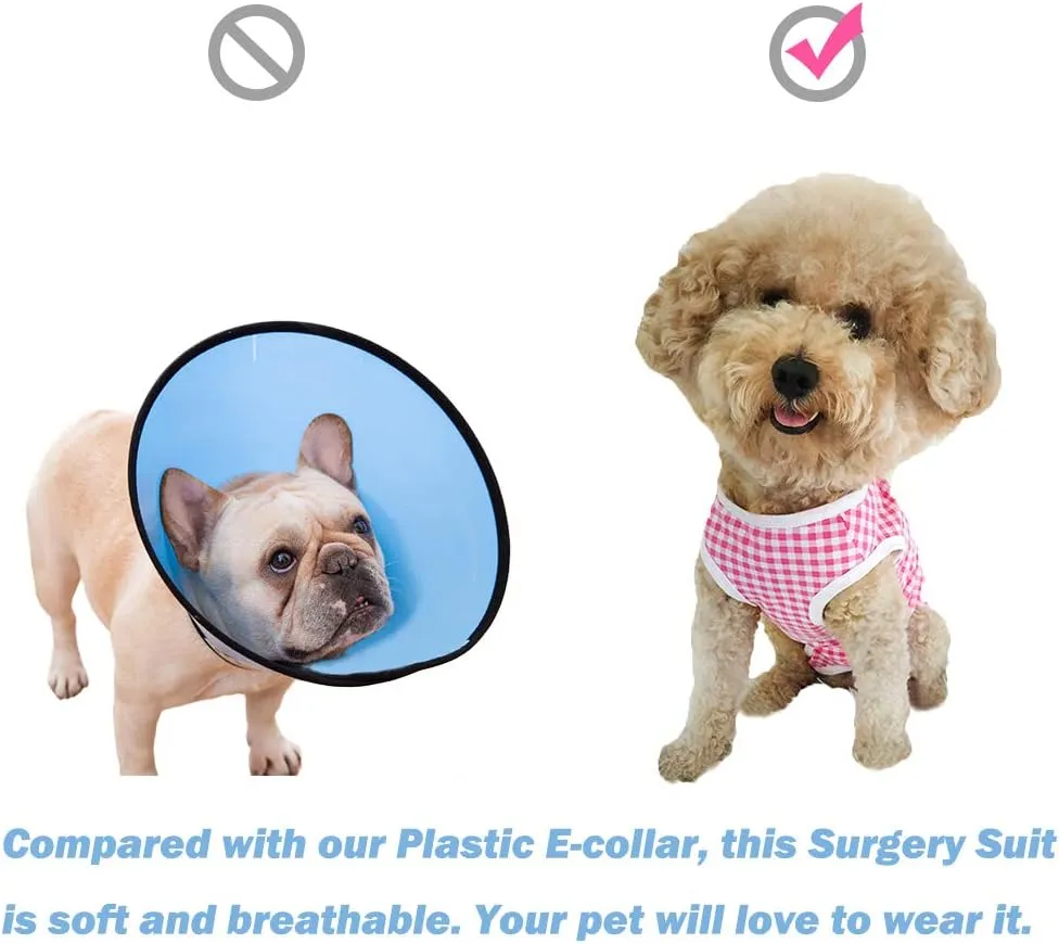 Dog’s Recovery Suit Post Surgery Shirt for Puppy, Wound Protective Clothes for Little Animals(Green Black Stripe-XL)