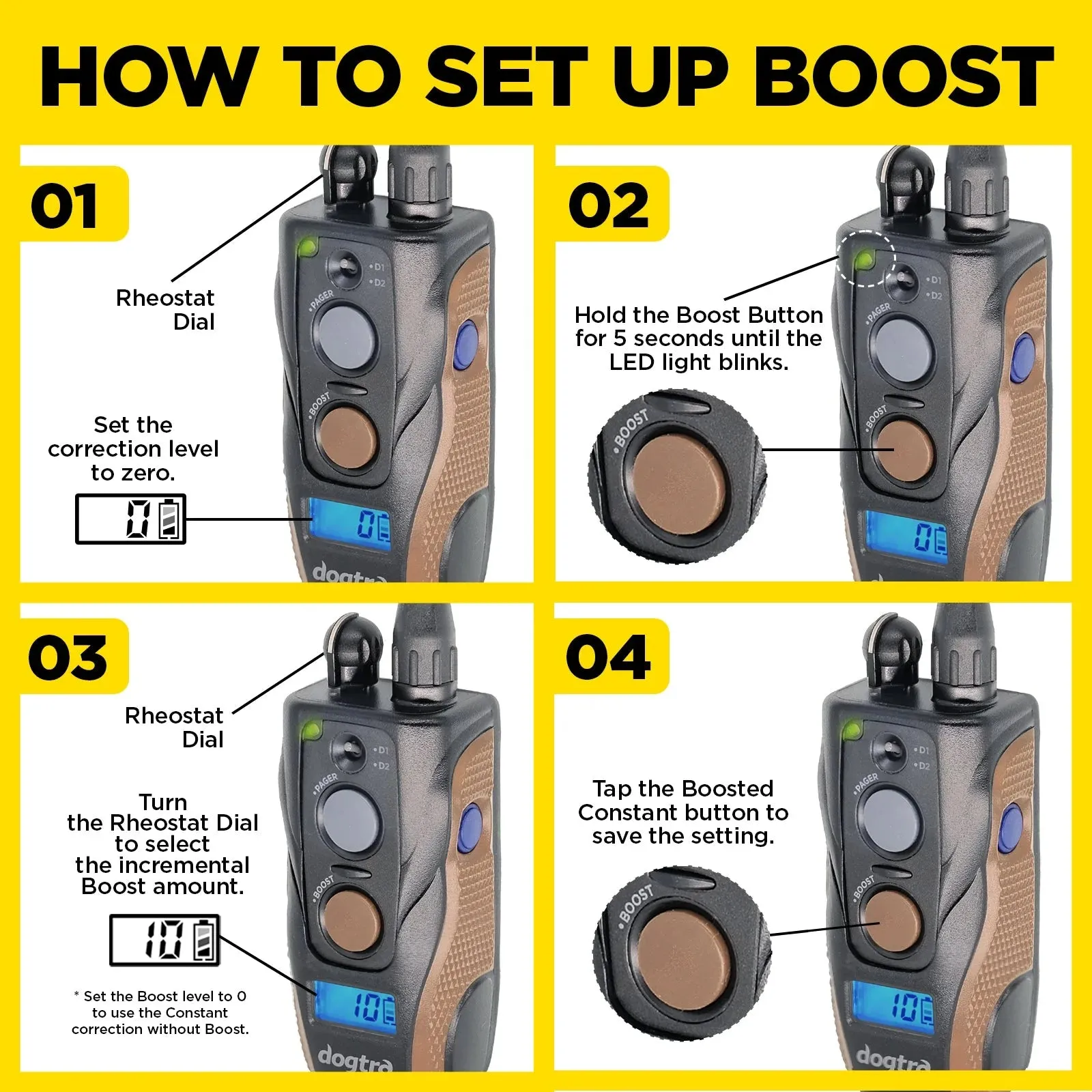 Dogtra ARC HANDSFREE Plus Boost and Lock Remote Dog Training E-Collar | Waterproof
