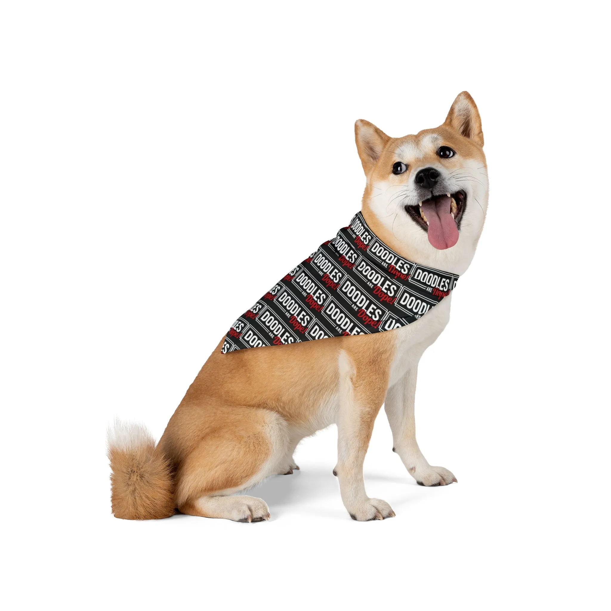 Doodles Are Dope Dog Bandana - Black
