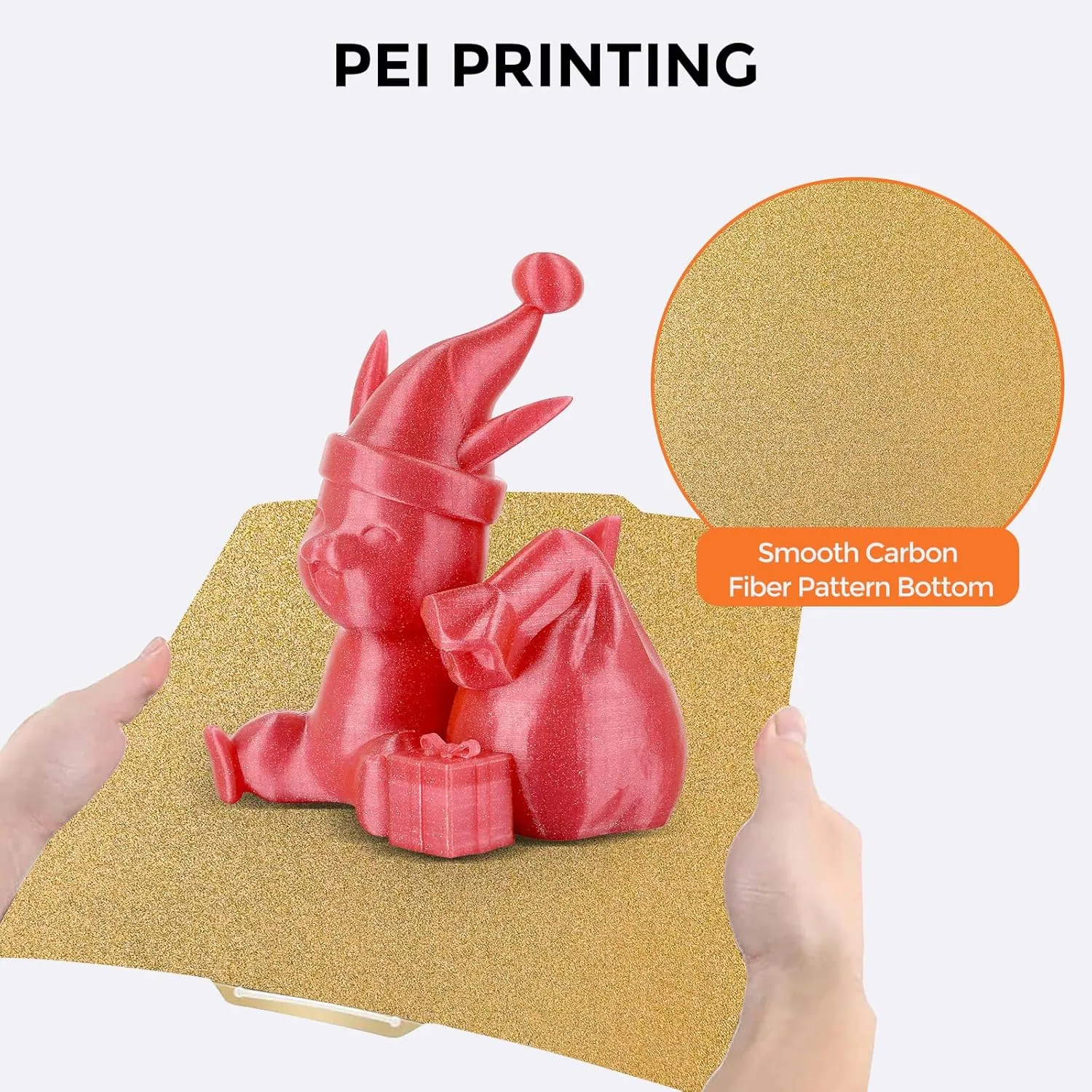 Double Sided PEO PEI Build Plate for Bambu Lab X1C/X1/X1E/P1P/P1S/A1, Smooth Diamond PEO  Texture PEI Spring Steel Sheet Plate 257x257mm for Bambu 3D Printer