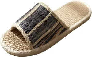 down Slippers for Men Spring And Autumn Linen Slippers For Home Use Men Sole Soft Sole Home Mens House Shoes Size