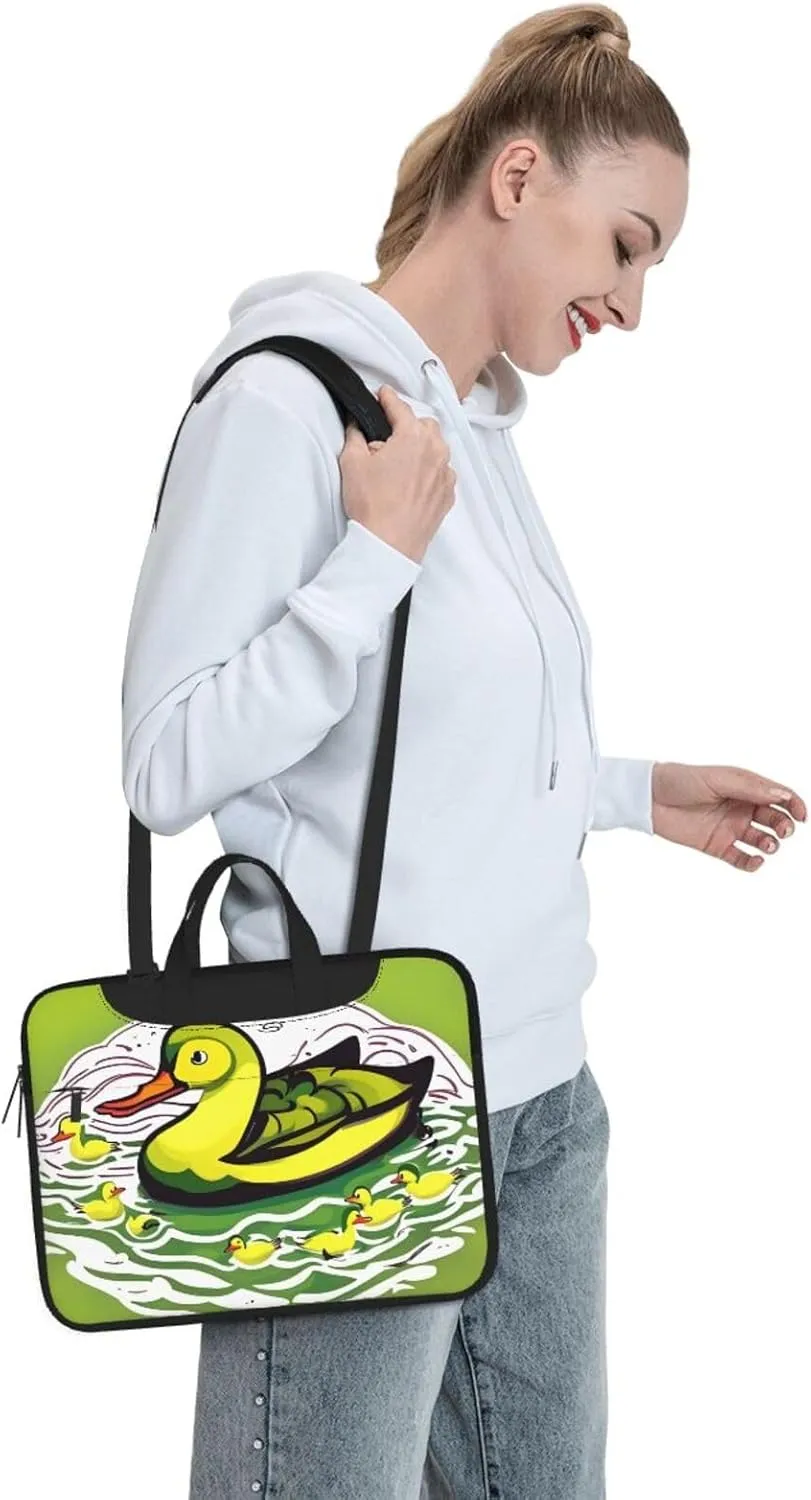 Duck Flock Game Laptop Shoulder Bag, Ultra Slim And Portable, With Padded Shoulder Strap And Handleã€‚