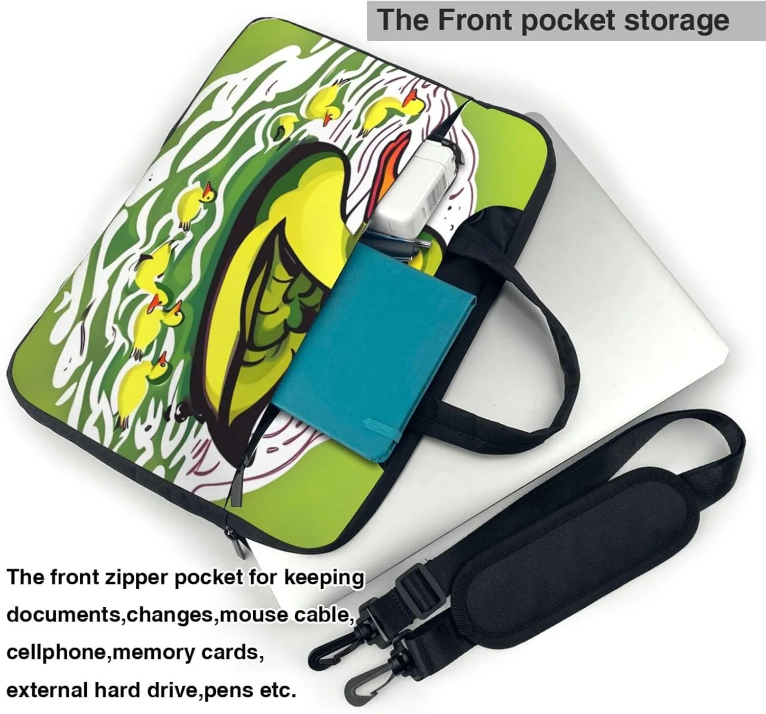 Duck Flock Game Laptop Shoulder Bag, Ultra Slim And Portable, With Padded Shoulder Strap And Handleã€‚