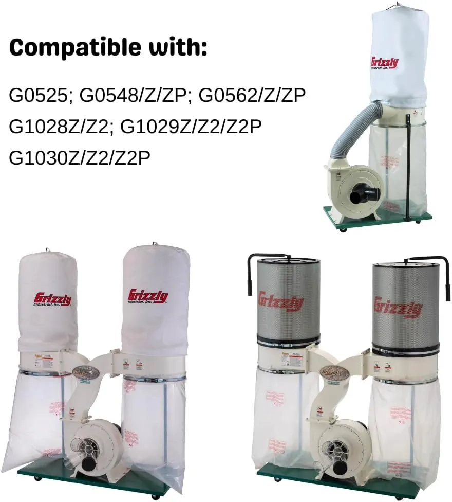 Dust Collector Bags Compatible with Grizzly Dust Collector Bags | Made in USA